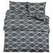 Ensemble de housse de couette Gris 140x200 cm Coton - Photo n°2