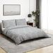 Ensemble de housse de couette Gris 225x220 cm Coton - Photo n°2