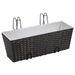 Ensemble de jardinières de balcon Trapèze Rotin 50cm 2 pcs Noir - Photo n°2