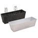 Ensemble de jardinières de balcon Trapèze Rotin 50cm 2 pcs Noir - Photo n°5