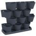 Ensemble de jardinières verticales 12 pcs Anthracite PP - Photo n°2