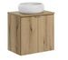 Ensemble de meuble salle de bain 2 portes NOVA OAK 60 cm avec 1 vasque blanche à poser WIKI - Photo n°1