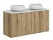Ensemble de meuble salle de bain suspendu 4 portes NOVA OAK 120 cm avec 2 vasques blanches à poser WIKI - Photo n°1