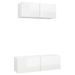 Ensemble de meuble TV 2 pcs Blanc brillant 2 - Photo n°2