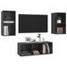 Ensemble de meuble TV 3 pcs Noir brillant - Photo n°3