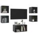 Ensemble de meuble TV 5 pcs Gris brillant 3 - Photo n°3