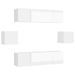 Ensemble de meuble TV 6 pcs Blanc brillant 2 - Photo n°2