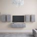 Ensemble de meuble TV 6 pcs Gris béton 3 - Photo n°1