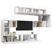 Ensemble de meuble TV 8 pcs Blanc brillant 8 - Photo n°3