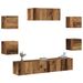 Ensemble de meuble TV mural 5 pcs vieux bois - Photo n°1