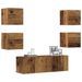 Ensemble de meuble TV mural 5 pcs vieux bois bois d'ingénierie - Photo n°1