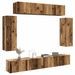 Ensemble de meuble TV mural 6 pcs vieux bois bois d'ingénierie - Photo n°1