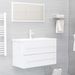 Ensemble de meubles de bain 2 pcs Blanc brillant 6 - Photo n°1