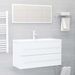 Ensemble de meubles de bain 2 pcs Blanc brillant 5 - Photo n°1