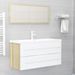 Ensemble de meubles de bain 2 pcs Blanc/chêne sonoma 7 - Photo n°2