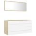 Ensemble de meubles de bain 2 pcs Blanc/chêne sonoma 7 - Photo n°1