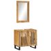 Ensemble de meubles de bain 2 pcs bois massif de manguier brut - Photo n°1