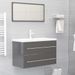 Ensemble de meubles de bain 2 pcs Gris brillant 7 - Photo n°1