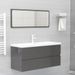 Ensemble de meubles de bain 2 pcs Gris brillant 3 - Photo n°1