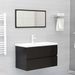 Ensemble de meubles de bain 2 pcs Noir brillant 2 - Photo n°1