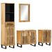 Ensemble de meubles de bain 4 pcs bois de manguier massif brut - Photo n°1