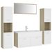Ensemble de meubles de bain Blanc et chêne sonoma 47 - Photo n°1