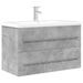 Ensemble de meubles de salle de bain 2 pcs gris béton - Photo n°2