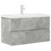 Ensemble de meubles de salle de bain 2 pcs gris béton - Photo n°2