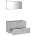 Ensemble de meubles de salle de bain 2 pcs Gris béton 3 - Photo n°5