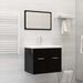 Ensemble de meubles de salle de bain 2 pcs Noir brillant - Photo n°2