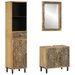 Ensemble de meubles de salle de bain 3 pcs bois manguier massif - Photo n°1