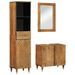 Ensemble de meubles de salle de bain 3 pcs bois manguier massif - Photo n°1