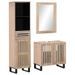 Ensemble de meubles de salle de bain 3 pcs bois manguier massif - Photo n°1