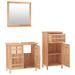 Ensemble de meubles de salle de bain 3 pcs Bois massif de noyer - Photo n°3