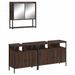 Ensemble de meubles de salle de bain 3 pcs Chêne marron - Photo n°2