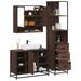 Ensemble de meubles de salle de bain 3 pcs chêne marron - Photo n°1