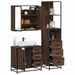 Ensemble de meubles de salle de bain 3 pcs Chêne marron - Photo n°1