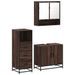 Ensemble de meubles de salle de bain 3 pcs Chêne marron - Photo n°2