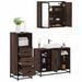 Ensemble de meubles de salle de bain 3 pcs Chêne marron - Photo n°1