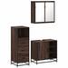 Ensemble de meubles de salle de bain 3 pcs Chêne marron - Photo n°2