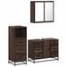 Ensemble de meubles de salle de bain 3 pcs Chêne marron - Photo n°2