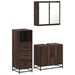 Ensemble de meubles de salle de bain 3 pcs Chêne marron - Photo n°2