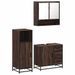 Ensemble de meubles de salle de bain 3 pcs Chêne marron - Photo n°2