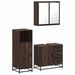 Ensemble de meubles de salle de bain 3 pcs Chêne marron - Photo n°2