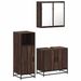 Ensemble de meubles de salle de bain 3 pcs Chêne marron - Photo n°2