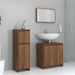 Ensemble de meubles de salle de bain 3 pcs Chêne marron - Photo n°1