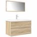 Ensemble de meubles de salle de bain 3 pcs chêne sonoma - Photo n°2