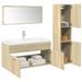 Ensemble de meubles de salle de bain 3 pcs chêne sonoma - Photo n°1