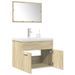 Ensemble de meubles de salle de bain 3 pcs chêne sonoma - Photo n°1