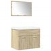 Ensemble de meubles de salle de bain 3 pcs chêne sonoma - Photo n°2